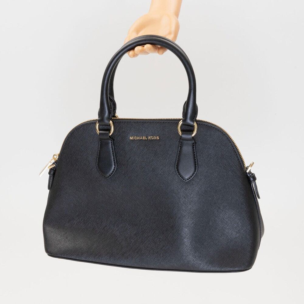 Michael Michael Kors Veronica Medium Leather Dome Satchel Black 220110 - Picture 2 of 3